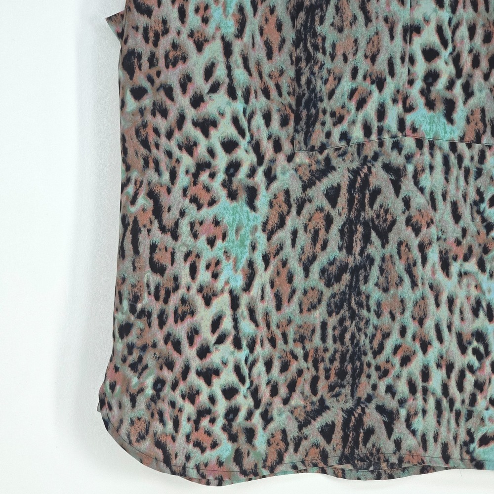 J Crew Leopard Print Blouse Women Small Sleeveless Keyhole Neck Colorful Mobwife - Picture 11 of 16